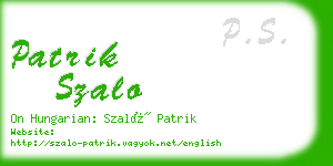 patrik szalo business card